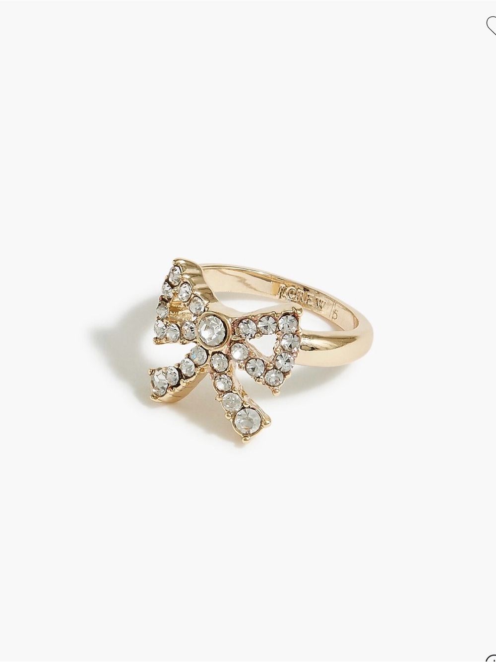 J CREW Crystal Bow Ring Sz 7 NWT